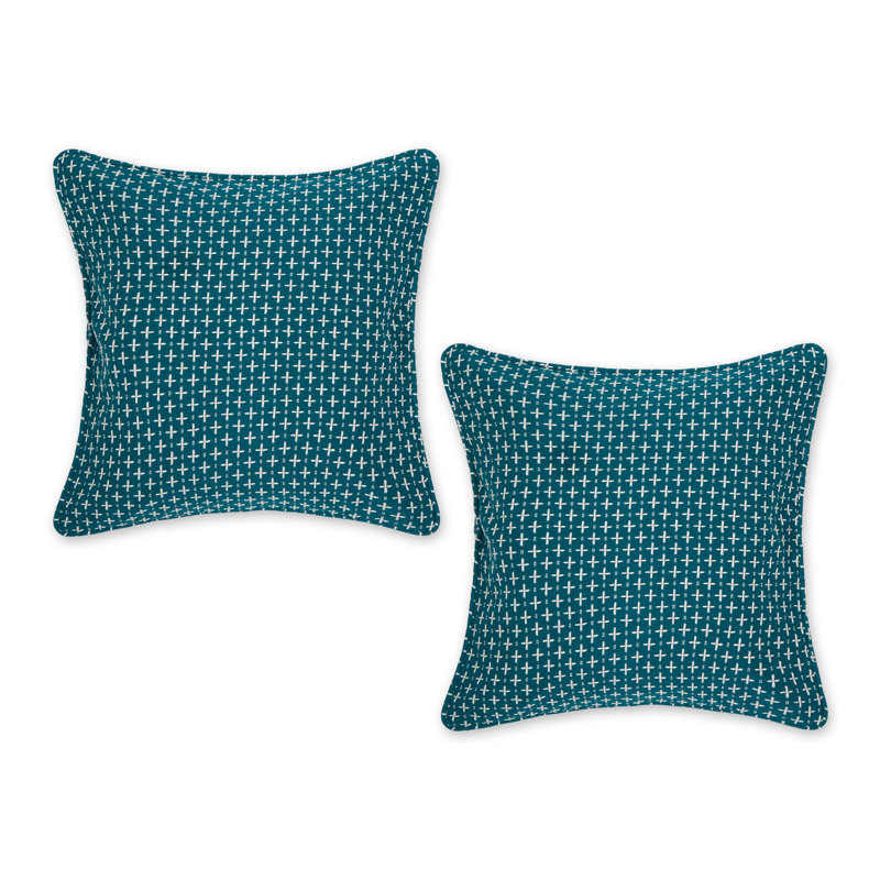  Housse de coussin abstrait 18 po Abstract, Bleu sarcelle