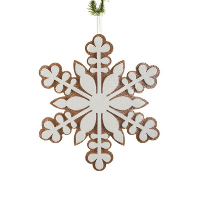 Flocon de neige blanc en biscuit pain d'épice blanc