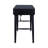 Mid-Century Modern 45" Solid Wood Home Office Writing Desk with Linen-Inset Storage Drawers,  Black-1194566696