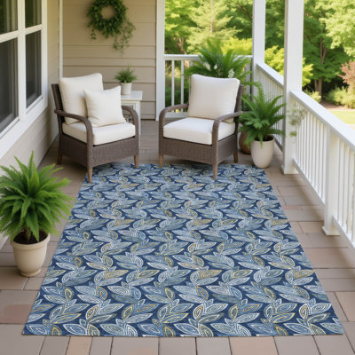 Tapis botanique intérieur / extérieur lavable à la machine ACN2557 Chantille