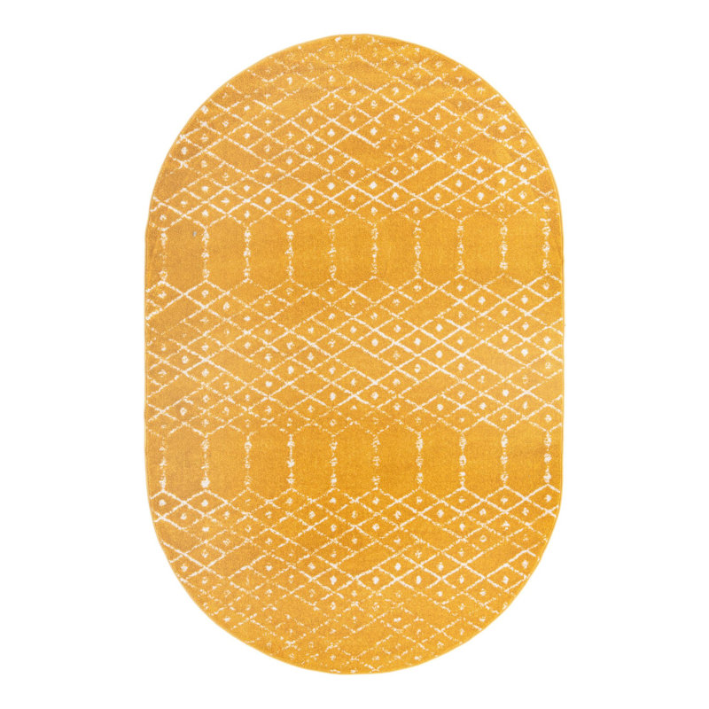 Lazaro Geometric Indoor Rug, Oval 5'3" x 8'