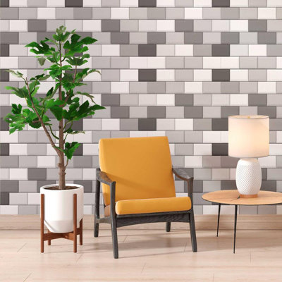 Rouleau de papier peint auto-adhésif L 8,5 pi x l 24 po Brick