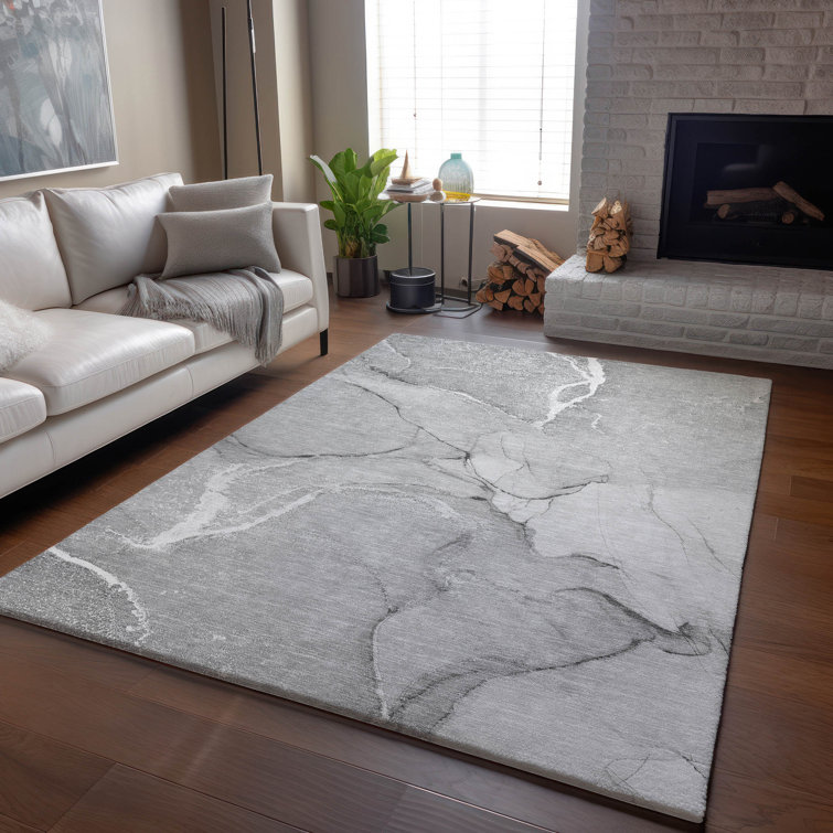 Premium Machine Washable Cerrito AMF510 Gray Rug