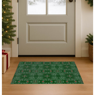 Winter Mistletoe Seasonal Indoor Doormat