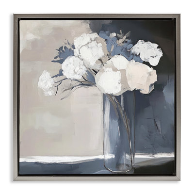 Cadre flottant gris et beige Gentle Petals, design par Mona Grace