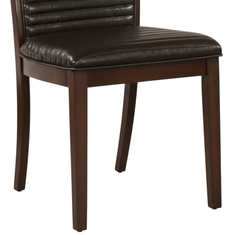 Ensemble de 2 chaises d'appoint Calista en similicuir espresso avec siège rembourré et dossier capitonné