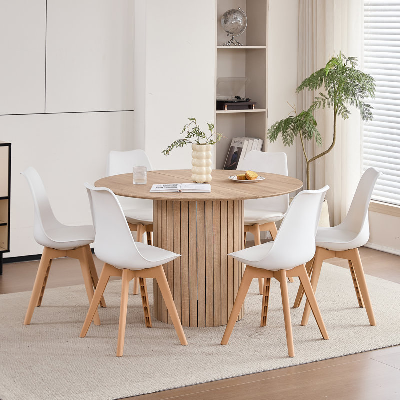 Modern Minimalist Dining Chair – Kitchen Chair with Padded Seat and Plastic Legs (Set of 4), Set of 4