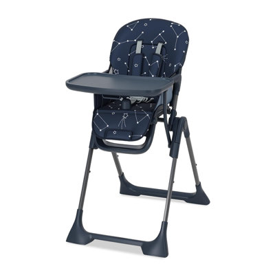 Adjustable Collapsible Baby High Chair, Reclining Backrest with Removable Tray