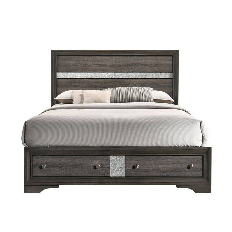 Karry Grey Platform Storage Bed