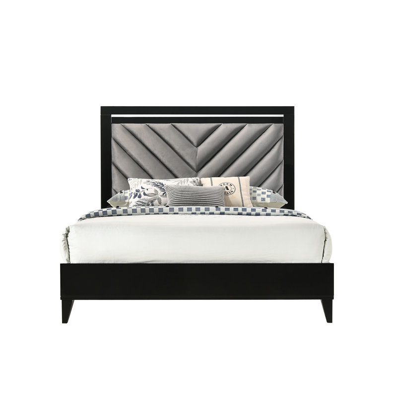 Aimee-Elizabeth Upholstered Standard Bed, Queen, Black