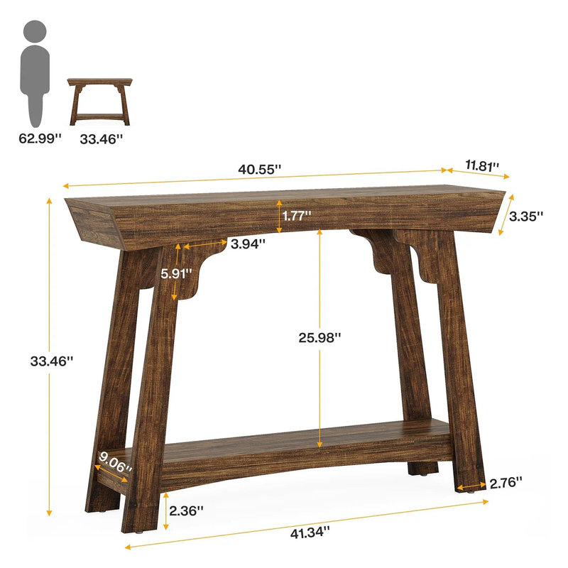 Table de hall d'entrée à 2 niveaux, table de vestibule, table console