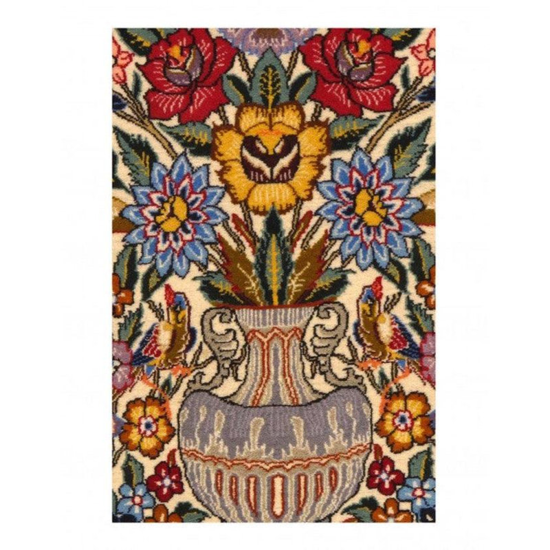 Tapis multicolore en coton / soie / laine Nellora
