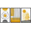 Cadre flottant de style Mid-Century moderne 3 pièces, impression sur toile-79731195-79731196