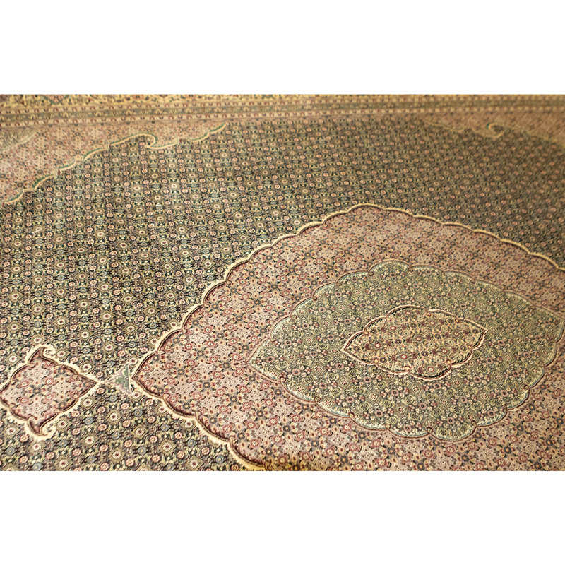 Tapis rectangulaire en laine noué à la main
