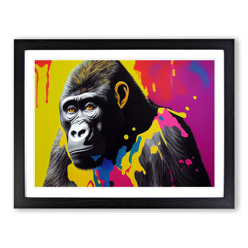 Gorilla Splash Vol.1 Abstract - Single Picture Frame Print, Black Framed, 46cm H x 64cm W x 2cm D