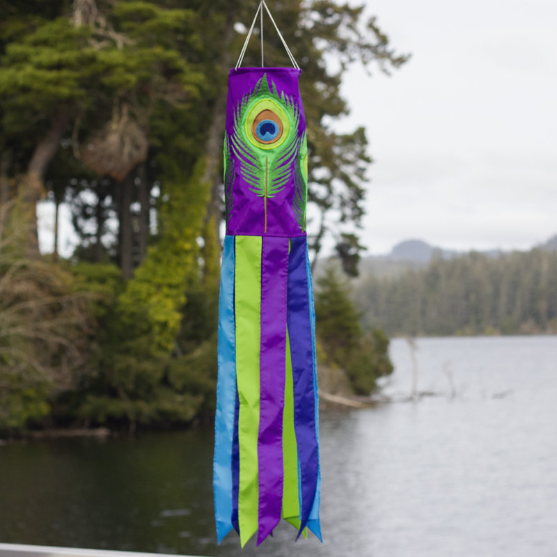 Peacock Feather Windsock 40 H x 6 W