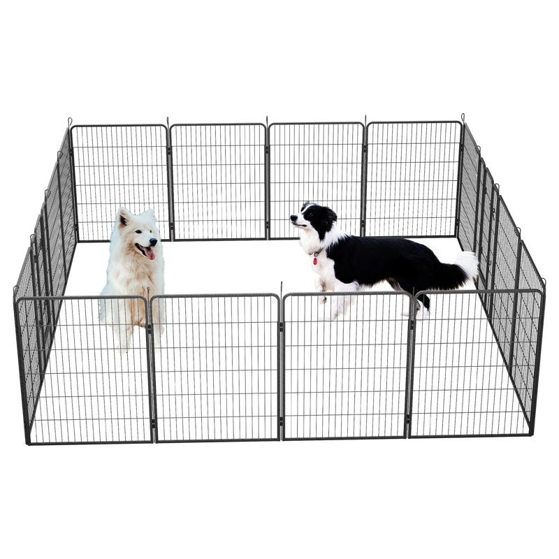 Parc d'extérieur pour chien, 40 po de hauteur, 16 panneaux, différentes tailles de chiens, panneaux de clôture pliables avec portes, portatif et pliable pour cour de jardin