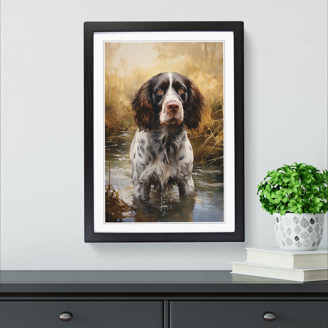 English Springer Spaniel Informel - Single Picture Frame Print on Wood
