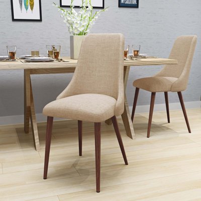 Ensemble de 2 chaises de salle à manger sans accoudoirs Mid-Century Nafisha
