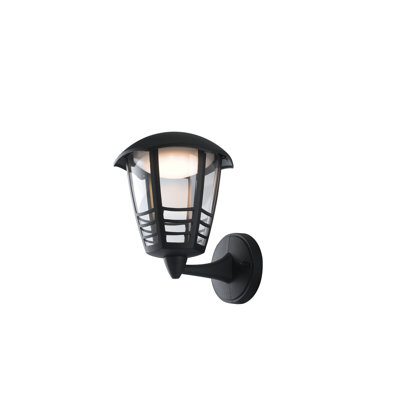 Black 23cm H Integrated LED Outdoor Wall Lantern