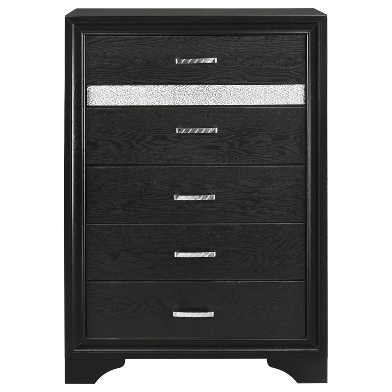 Commode de chambre à 6 tiroirs Annie, Noir
