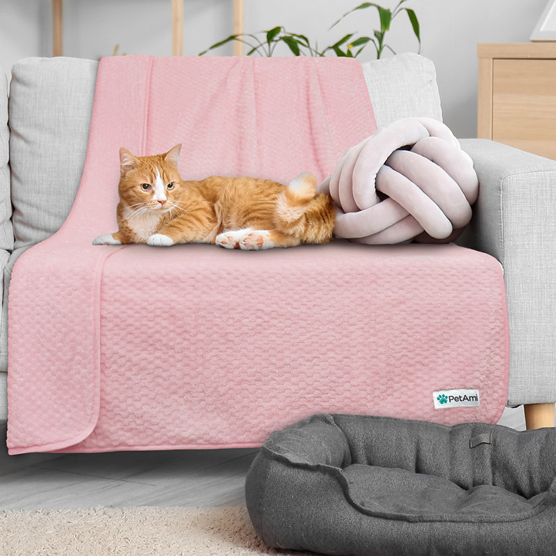 Large Baby Pink Waterproof Fleece Pet Blanket