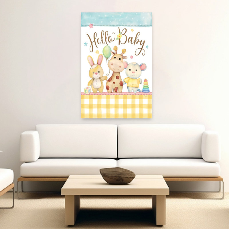 Illustration de bébé fantaisiste abstrait contemporain, H 60 po x l 40 po