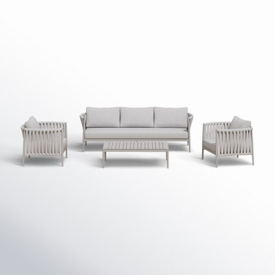 Zeke 4 - Person Patio Conversation Sets with Cushions