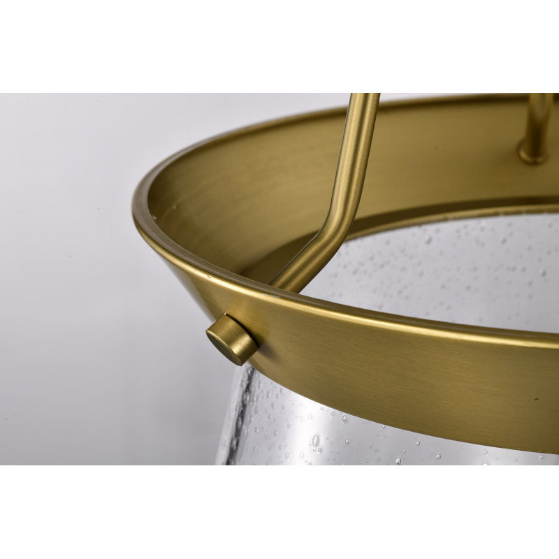 Luminaire suspendu urne 3 lumières Avard, Laiton rétro