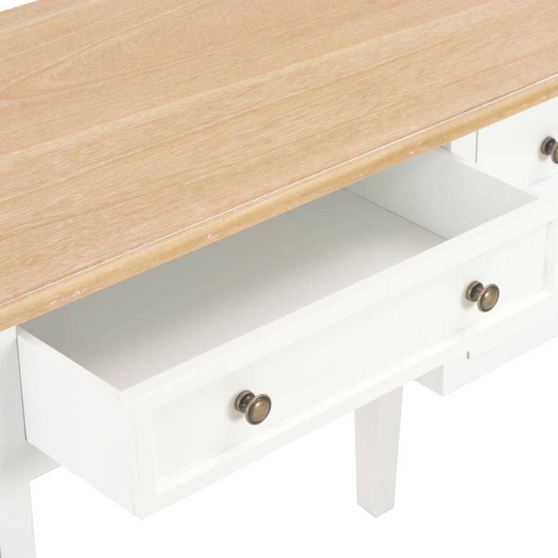 Shaun Writing Desk, White, Natural