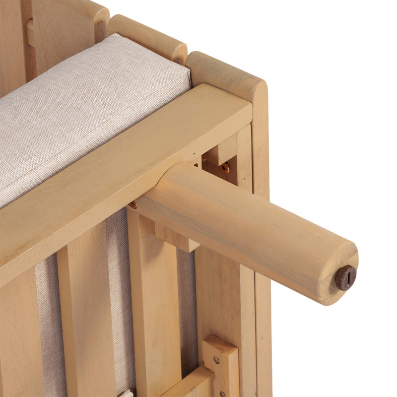 Canapé d'extérieur 3 places en bois d'acacia avec coussins amovibles