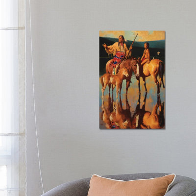 Lakota Sundown by David Mann - Wrapped Canvas Painting 1 Piece Wrapped Canvas Painting