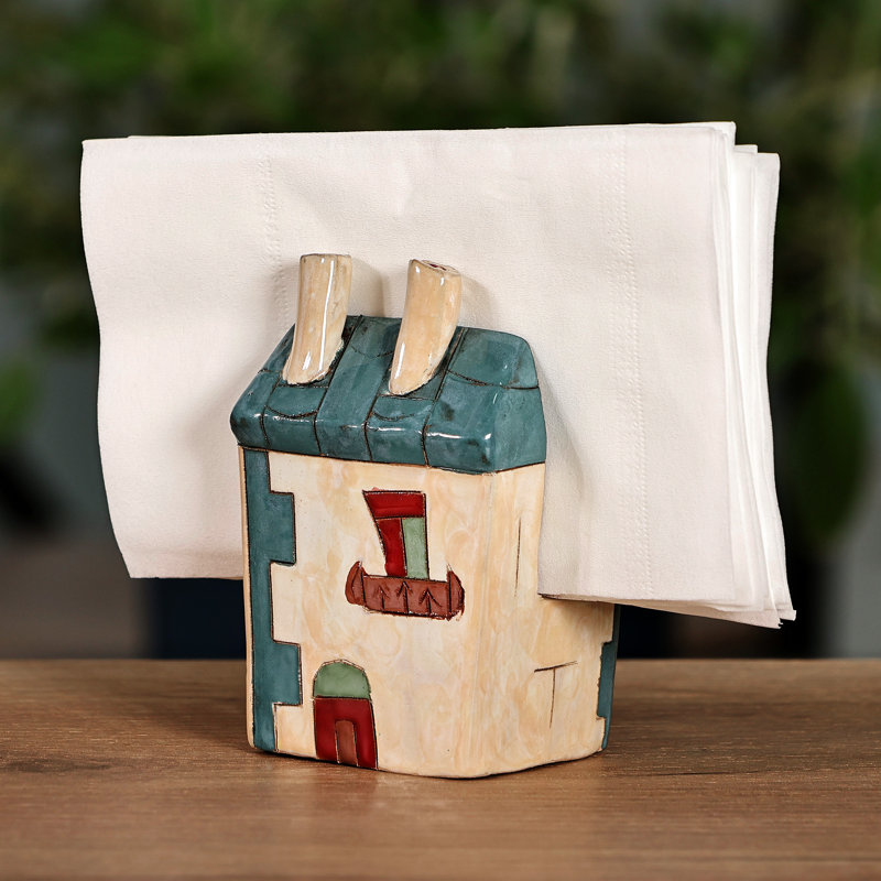 Porte-serviette en céramique fait à la main Gracie Oaks (petit)