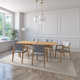Hardvard Indoor Oak and Wood Extendable Dining Table