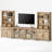 Corretta 135.4" W Solid and Manufactured Wood Entertainment Center-2141382454