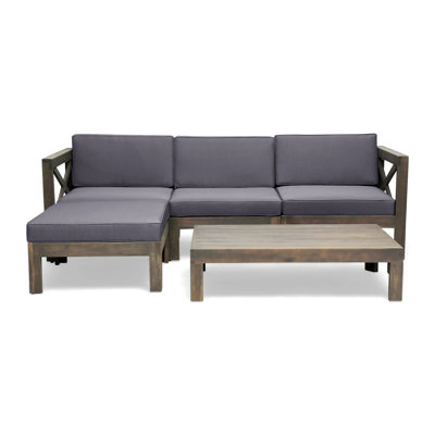 Barcomb Acacia 3 - Person Modular Patio Conversation Set with Cushions