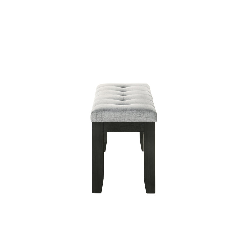 Gray Upholstered Bench With Tapered Legs, Contemporary Living Room Accent Piece Dining Fabric Upholstery And Legs For Style