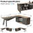 63 inches Executive Desk and 47" lateral File Cabinet, L-Shaped Desk with Storage Shelves and Doors, Modern Business Furniture Desk,Writing Table Computer Desk for Home Office