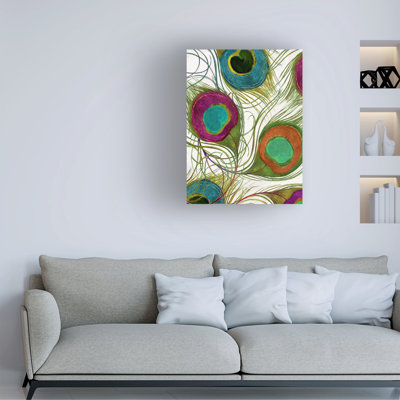 Art sur toile, bolognaise, plumes de paon Sasha