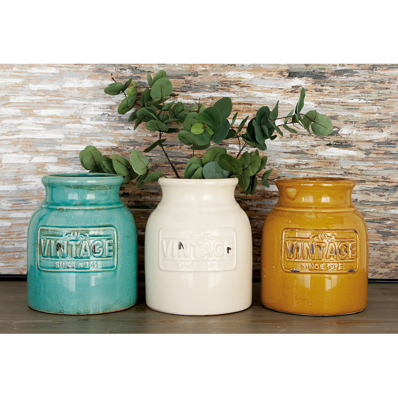 Harford Ceramic Decorative Urns & Jars, 9" H x 7" W x 7" D
