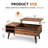 Eoghan Lift Top Coffee Table with Storage, Modern Coffee Tables with Adjustable Shelf, Square Wood Coffee Table for Living Room-1386169213