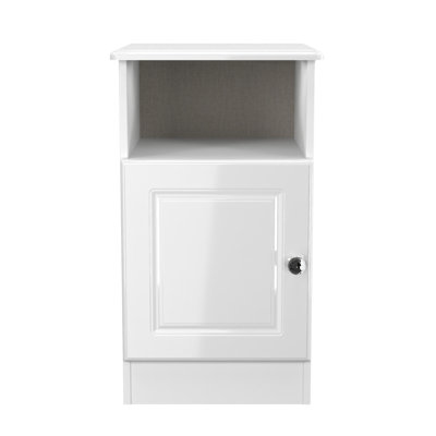 Fully Assembled Folden Nightstand in White Gloss