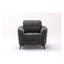 Fauteuil d'appoint Callie de 39 po en tissu tissé gris avec coussin capitonné et pieds en métal noir-365687472