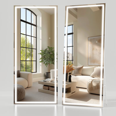 Modern & Contemporary Lighted Full Length Mirror with Temepered Glass & 3 Years Warranty