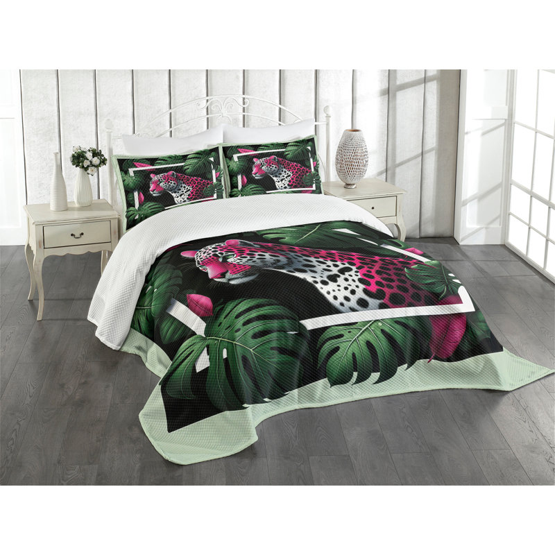 Polyester Floral Coverlet, King Coverlet / Bedspread + 2 Standard Shams