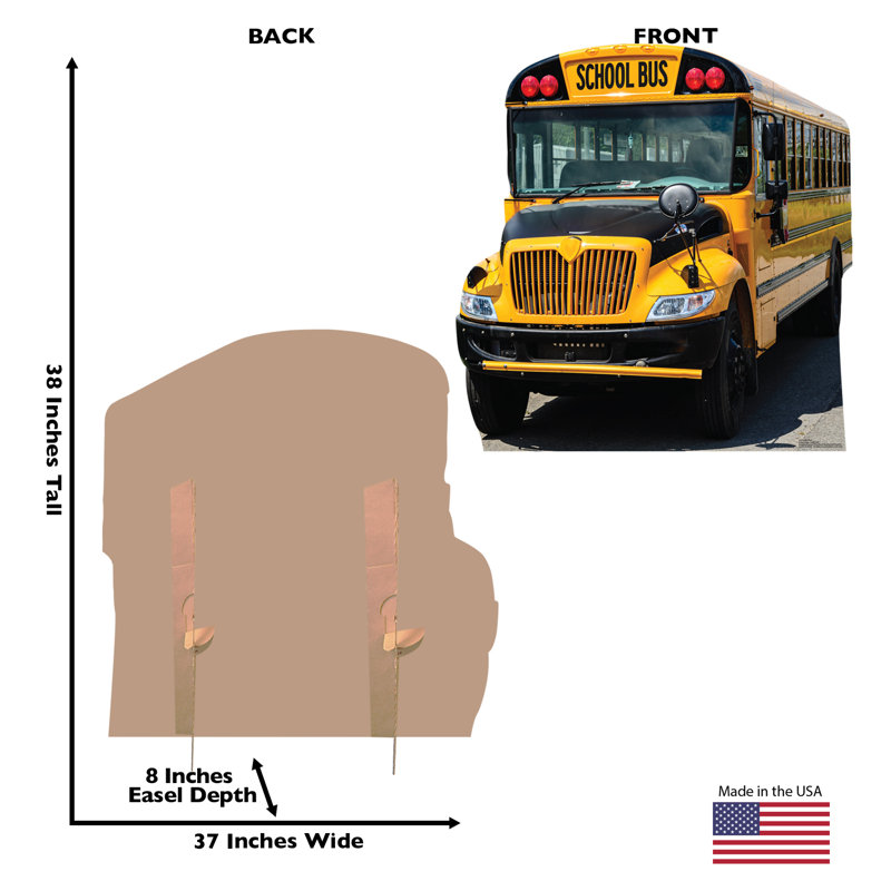 38 x 37 Inch Life-Size School Bus Cardboard Cutout