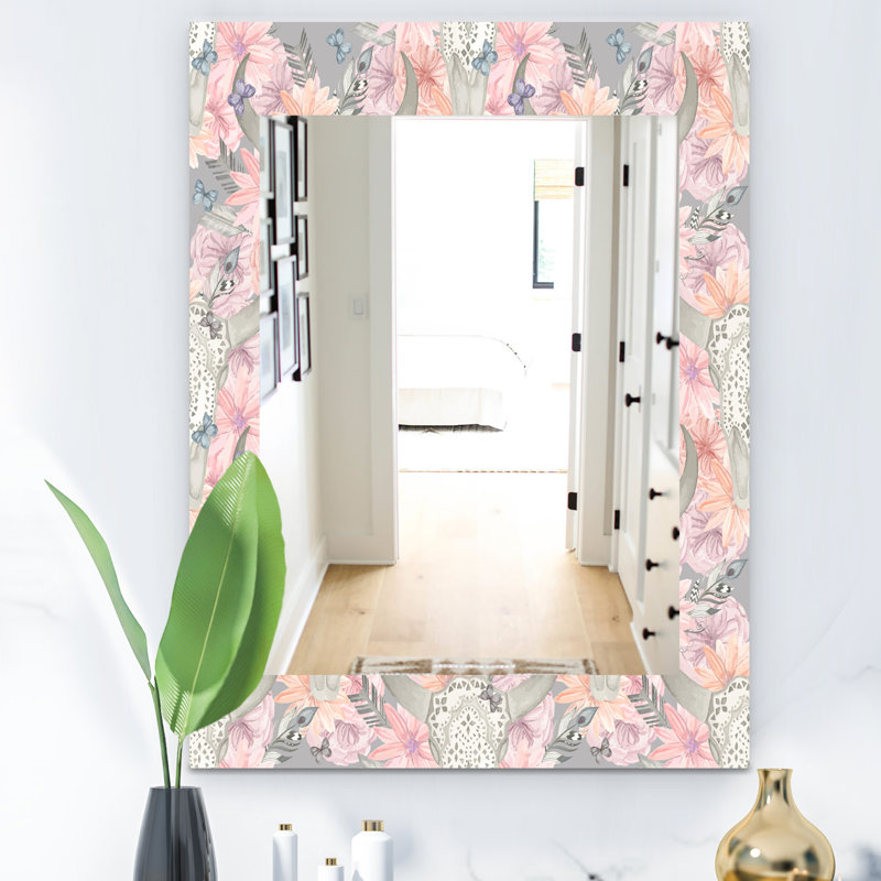 Miroir mural 25 fleurs, H 24 po x l 32 po