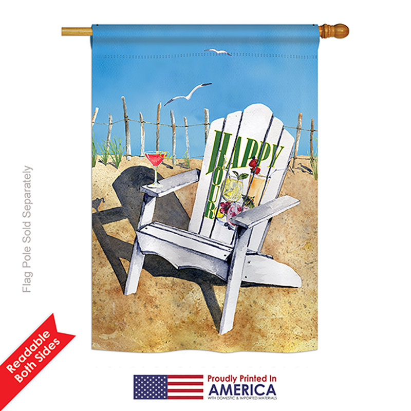 Drapeau de maison Randolph Beach Side Happy Hour and Drinks Beverages Polyester