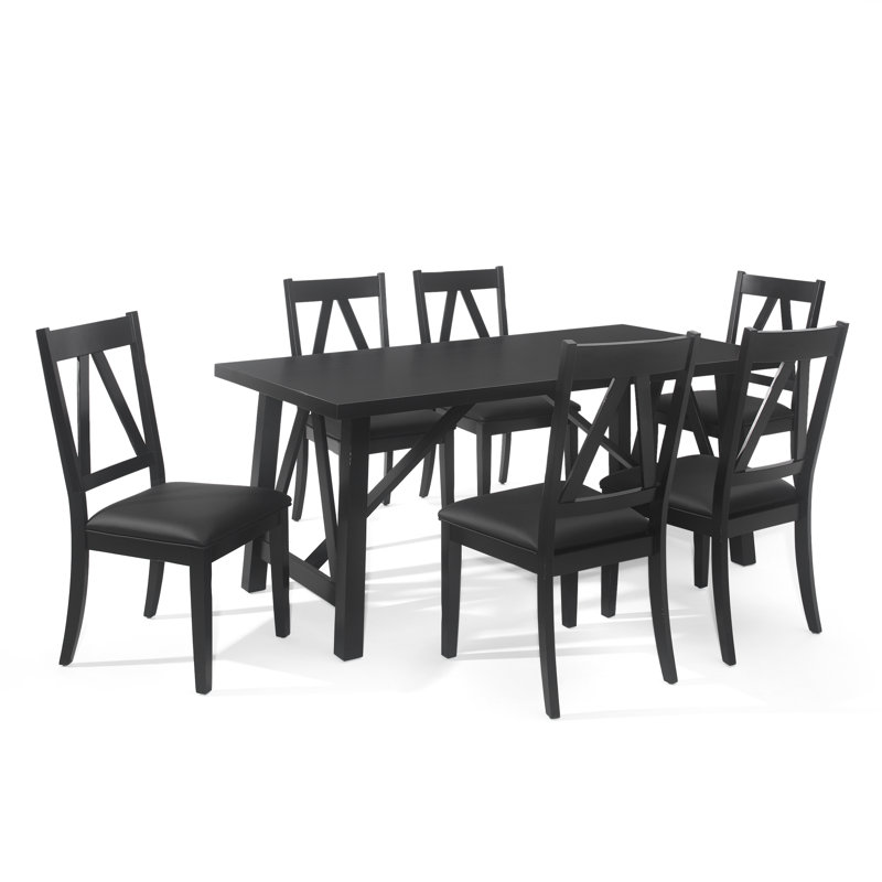 Ensemble repas 6 personnes Ethyn, Noir, Noir