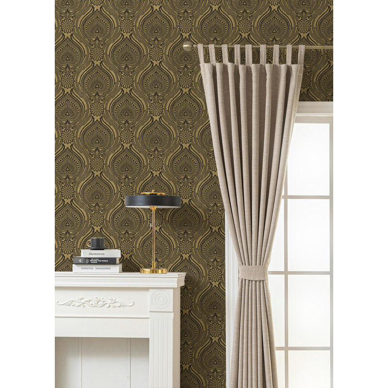  Papier peint non poli Designs, Metallic Bronze/Espresso